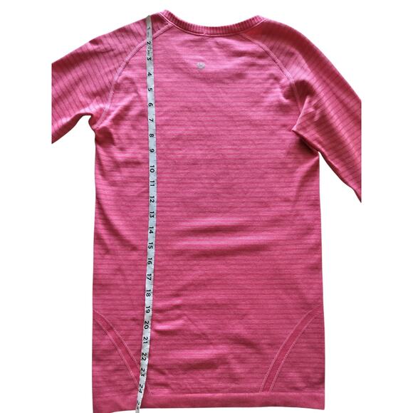 Lululemon Run: Swiftly Tech Long Sleeve Crew Stripe Pink Sweatshirt Top Size 6 - Picture 9 of 12